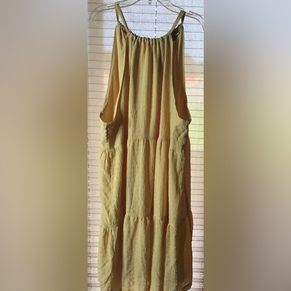 NWOT Mustard colored High neck sleeveless dress by “A New Day” Sz XXL